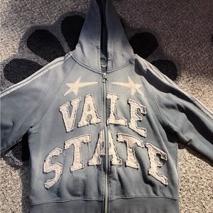 vale state blue/grey washed zip up